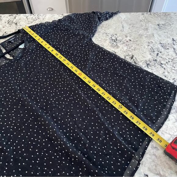 Torrid Black Polka Dot Chiffon Blouse Top Long Sleeve 2X NWT 10927419 - Picture 12 of 13